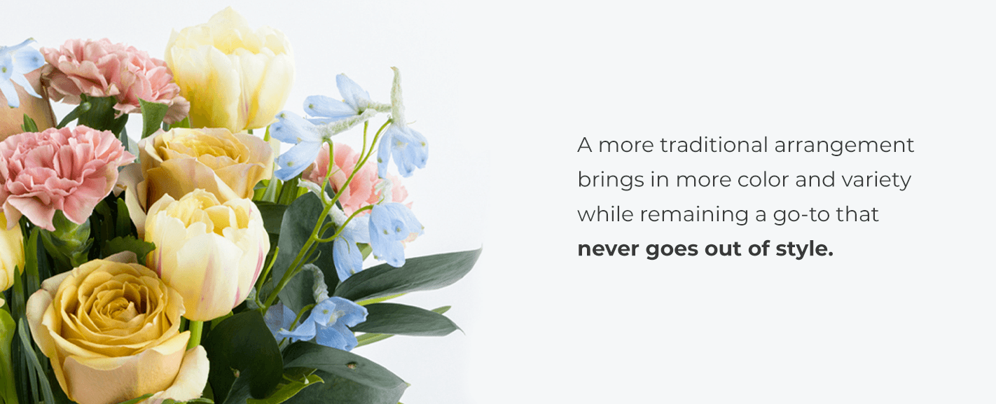 traditional flower arrangement, flowers for hostess gift