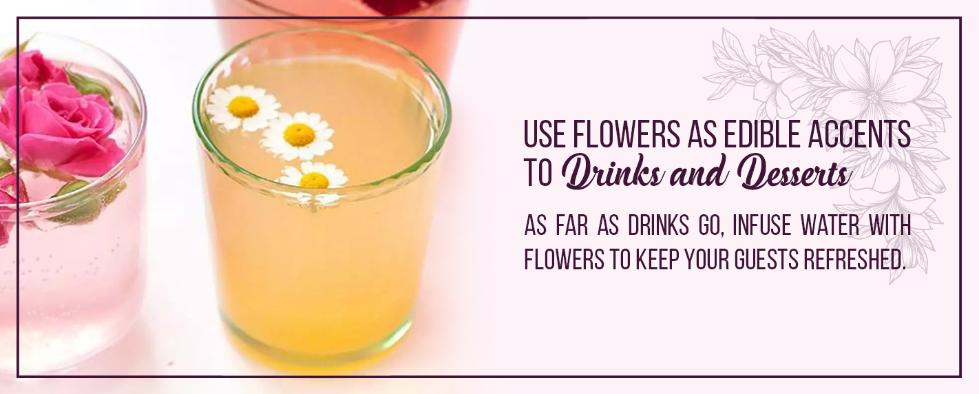 flowers in drinks