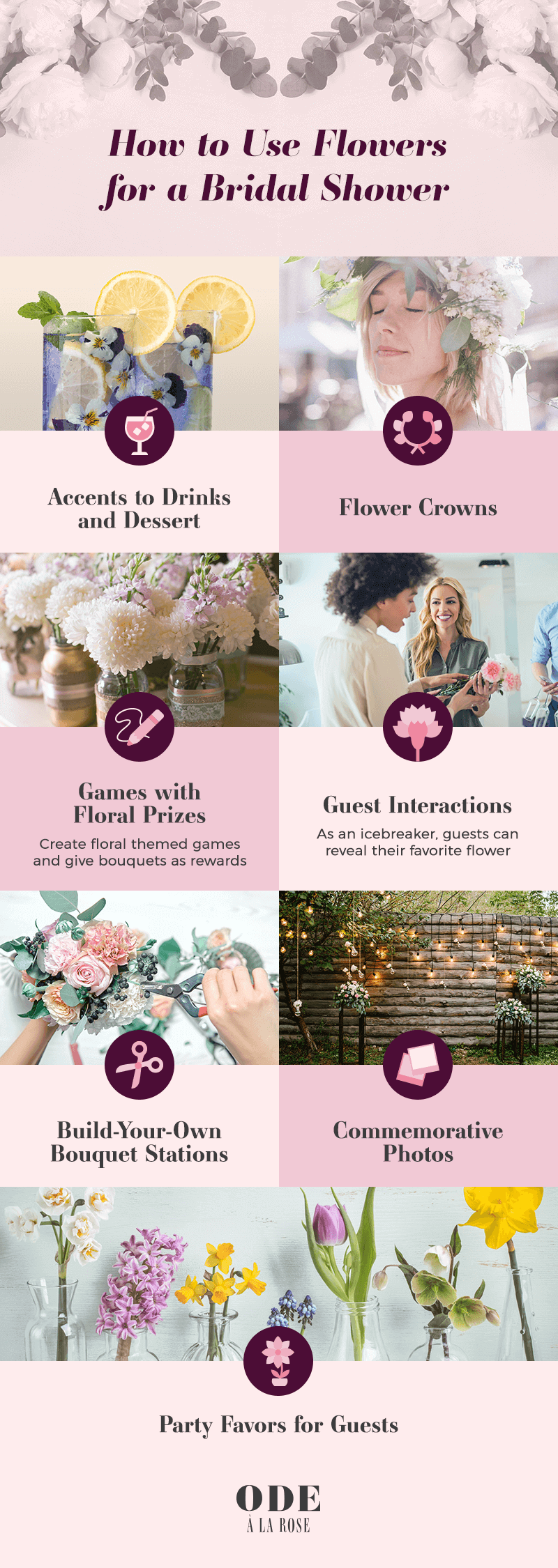 how to use flowers at bridal shower