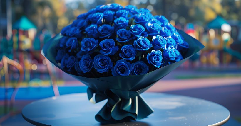 blue roses gift