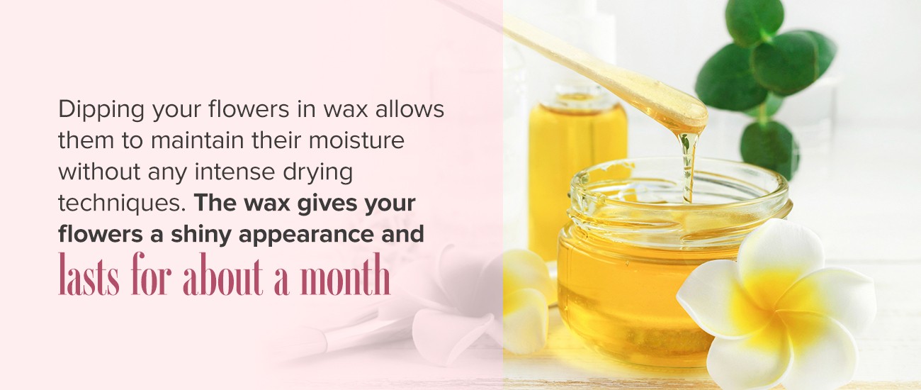 preserve flowers with wax