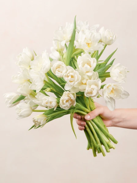 Large White Tulip Bouquet | Perle Bouquet | Ode à la Rose