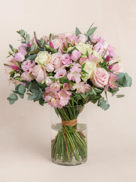 Felice ✨ Grand Felice - 55 Stems in a Blush Bouquet with Roses and Eucalyptus