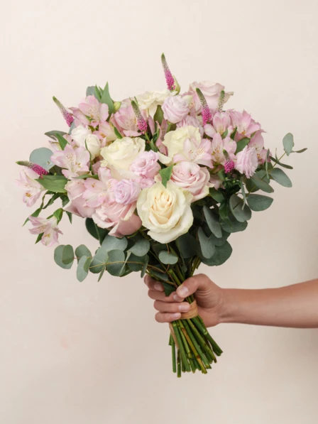 Large Felice Bouquet - White & Pink Roses & More | Ode à la Rose