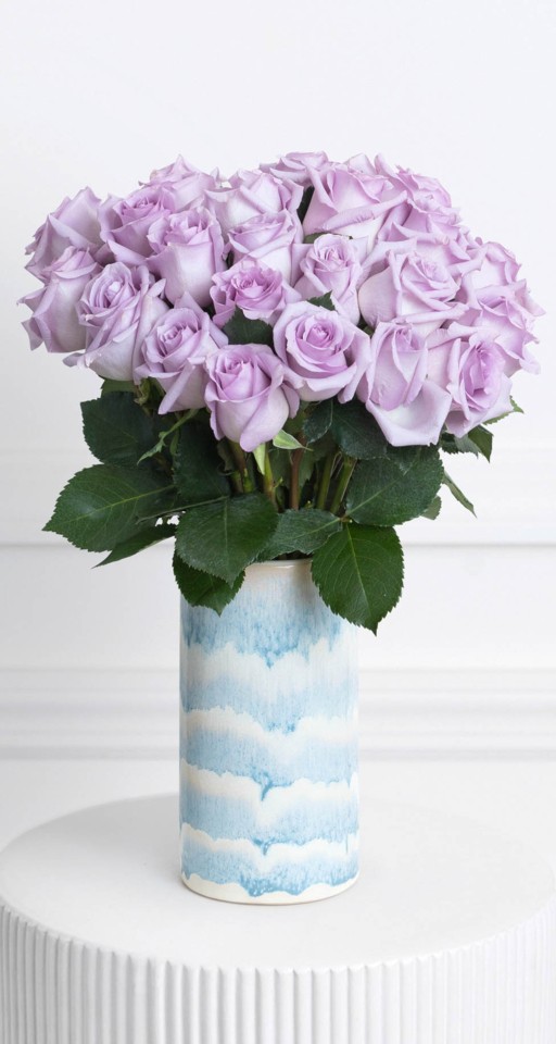 24 Purple Rose Bouquet Delivery | 2 Dozen Purple Roses | Ode à la Rose