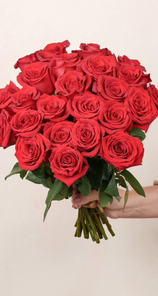 24 Red Rose Bouquet Delivery | 2 Dozen Red Roses | Ode à la Rose