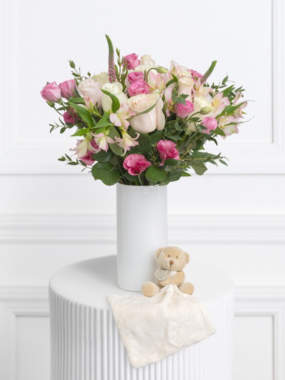 Flowers and Teddy Bear