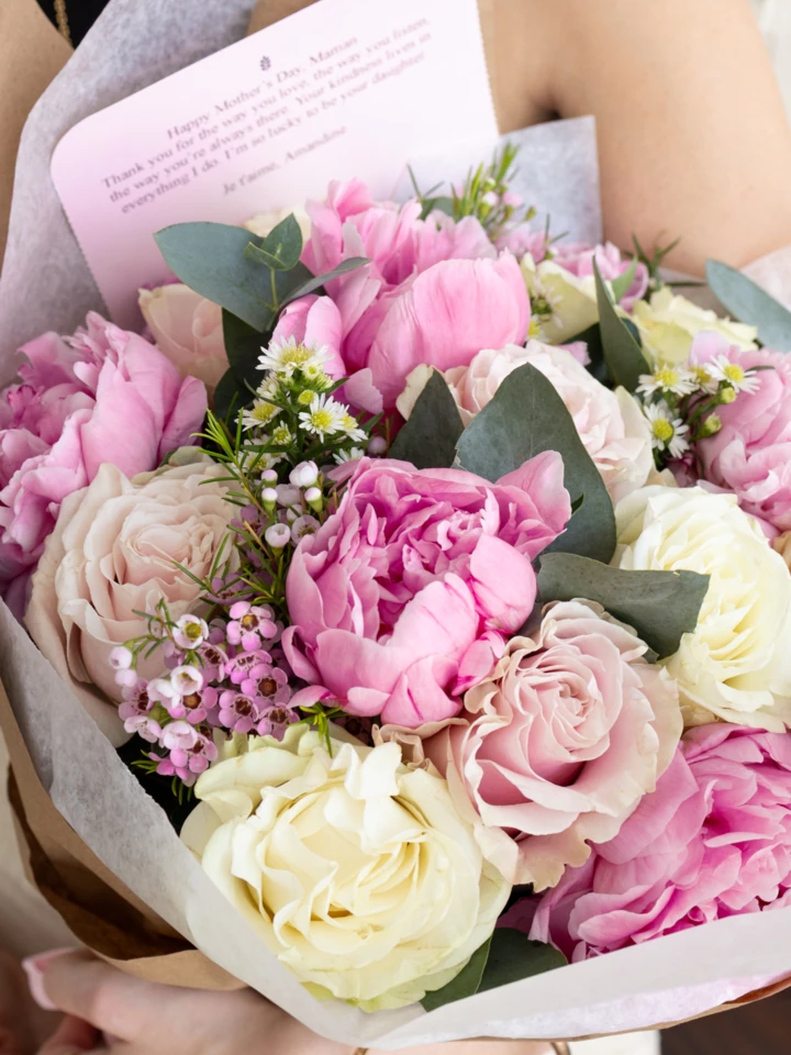 Emma Bouquet Large | Pink Peonies and Roses | Ode à la Rose